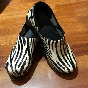 Zebra Dansko Clogs